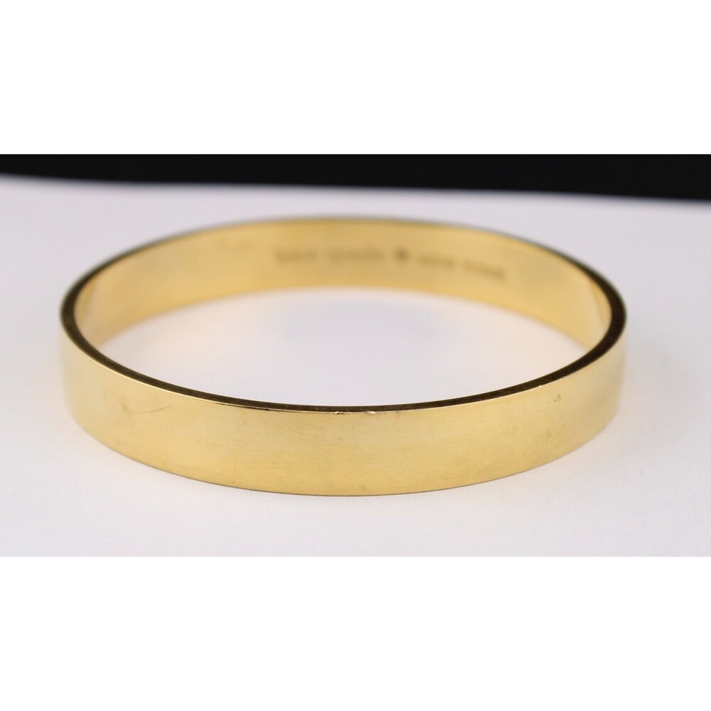 Signed Kate Spade Chunky as Good as Gold Plated Bangle Bracelet 7"